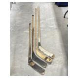 4 Vintage Wood Hockey Sticks