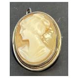 Antique Small Oval Brooch / Pendant Set with a