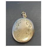 Antique Goldtone Metal Oval Photo Locket