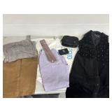 Leather / Suede Skirts & Pants. T-shirt, Tie,