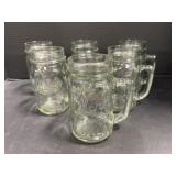 Set of 6 Mason Jar Style Drinking Glasses