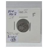 1914 Gr. Britain 3 Pence Silver - Fine