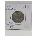 1871 Gr. Britain 1 Shilling Silver - fine