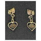 10 kt Gold Harley Davidson Dangle Stud Earrings