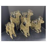 Gold Toned Wire Reindeer (5)