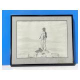 Framed Artwork of Women Standing at Waters Edge