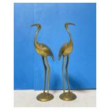 2 Brass Bird Figures (Cranes?) 10.5 ' tall