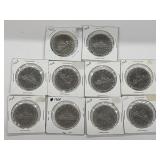 10x 1968 Canadian Dollar Coins