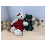 Vintage Mohair Cat & Dog And 2 Boyd's Bears