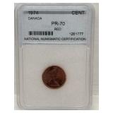 Certified 1974 Canadian One Cent PR70 Red