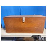 Wood Box With Hinged Lid, Inside Is Sections For
