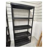5 Shelf Black Plastic Shelving Unit, 35x16x72 '