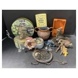 Various Home Decor - Tin, Vase, Stand, Match