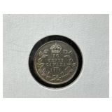1916 (A.U.) Canadian Silver 10 Cent