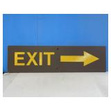 Wood Sign - Painted Brown with Yellow EXIT and