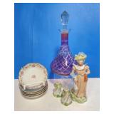 Figurine, Decanter, Salty & Pepper, Small Bowls