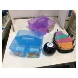 2 all purpose caddies, magic eight ball, pin a