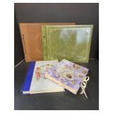 2 Black Card Stock Photo Albums, 2 Victorian Style