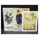 2 Jumbo Navy Recruitment Postcards & Photo