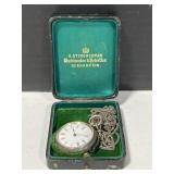 Swiss Made Open Face Stem Wind Pocket Watch