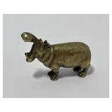 Miniature Brass Hippopotamus