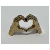 Miniature Brass Figure - Hands Forming a Heart