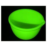 Uranium Glass Jadeite Mixing Bowl With Pour Spout
