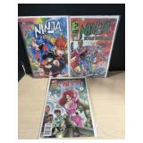 3 Ninja Highschool Comics - all have signatures