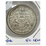 1963 Cdn Silver 50 Cent
