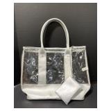 Designer Silver & Clear Zippered Summer Bag by