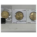 3 Coins-cdb Loonies-1958 Navy, 2008 Loon Dance,