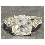 Sterling 925 Silver White Sapphire Ring with