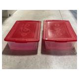 (2) 25L Plastic Storage Bins with Lids