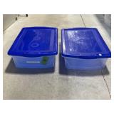 (2) 25L Plastic Storage Bins with Lids