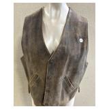 Vintage Leather Vest - medium