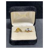 10k Gold Ring with Amber Stone & Gold Tone Ring