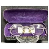 Antique Bifocal Eye Glasses Ina Silver Tone Metal
