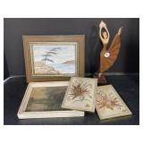 Framed Pressed Flowers, Floral Prints, Wooden