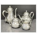 4pc Tea & Coffee Set - Hand Crafted Pewter Made