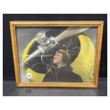 Framed Vintage Pilot Print, 7.5 x 9.5 '