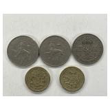 5 Great Britain Coins - Dated 1948-2003 As Noted