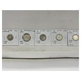 5 Coins-1931, 1952, 1962 Switz 1/2 Francs, 1930