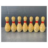 Vintage Wooden Miniature Bowling Trophy Pins