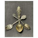 3 Sterling Silver Collector Spoons