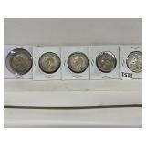 5 Coins- Neth 1940 1 Gulden, 1960 2/12 Gulden,