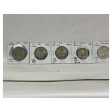 5 Coins-g B 2 Shilling- 1939, 1942, 1933 G B 1/2