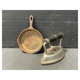 Miniature Frying Pan & Sad Iron
