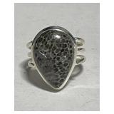 Sterling 925 Silver Ring with Pear Shaped