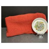 Knitted Shawl and London Souvenir Dish