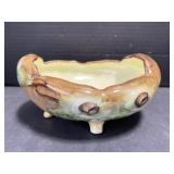 Vintage Porcelain Hand Painted Signed Footed Bowl